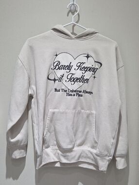 Graphic Hoodie "Barely Keeping it Together" in Cream